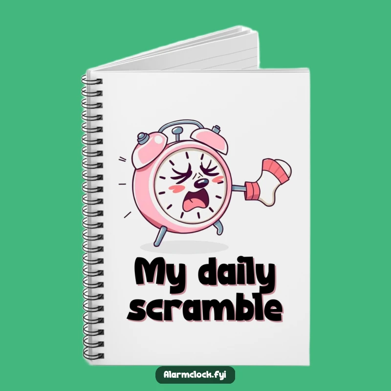Funny Alarm Clock Sock Chase Notebook - Hilarious Journal for Your Thoughts
