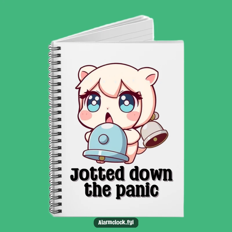 Funny Surprised Character Wide Eyes Bell Jolted Notebook, Journal Humorous Gift