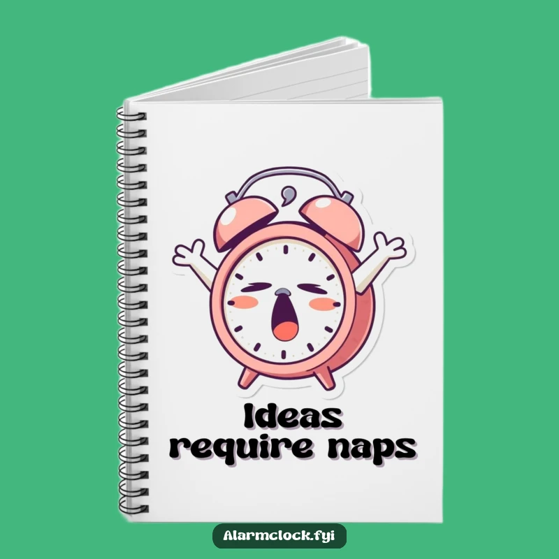 Funny Sleepy Alarm Clock Notebook: For Thoughts That Can Wait Until After Coffee