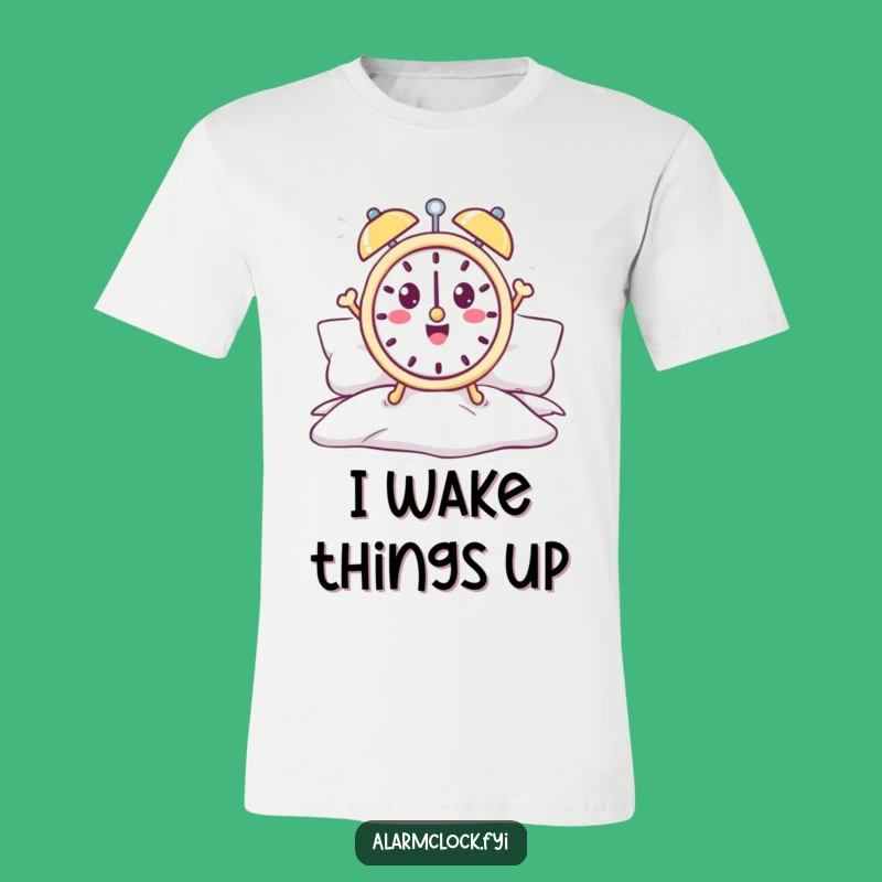 Funny Alarm Clock T-Shirt - Cheerful Morning Jumper Graphic Tee, Ideal Funny Gift