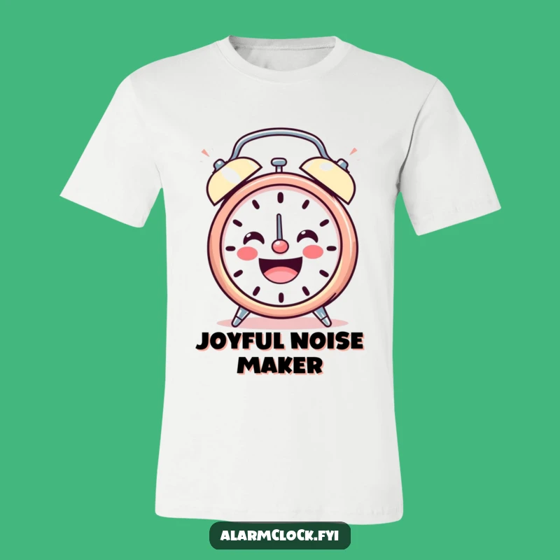 Funny Cheerful Ringing Clock T-Shirt, Happy Energy Character, Joyful Gift Tee