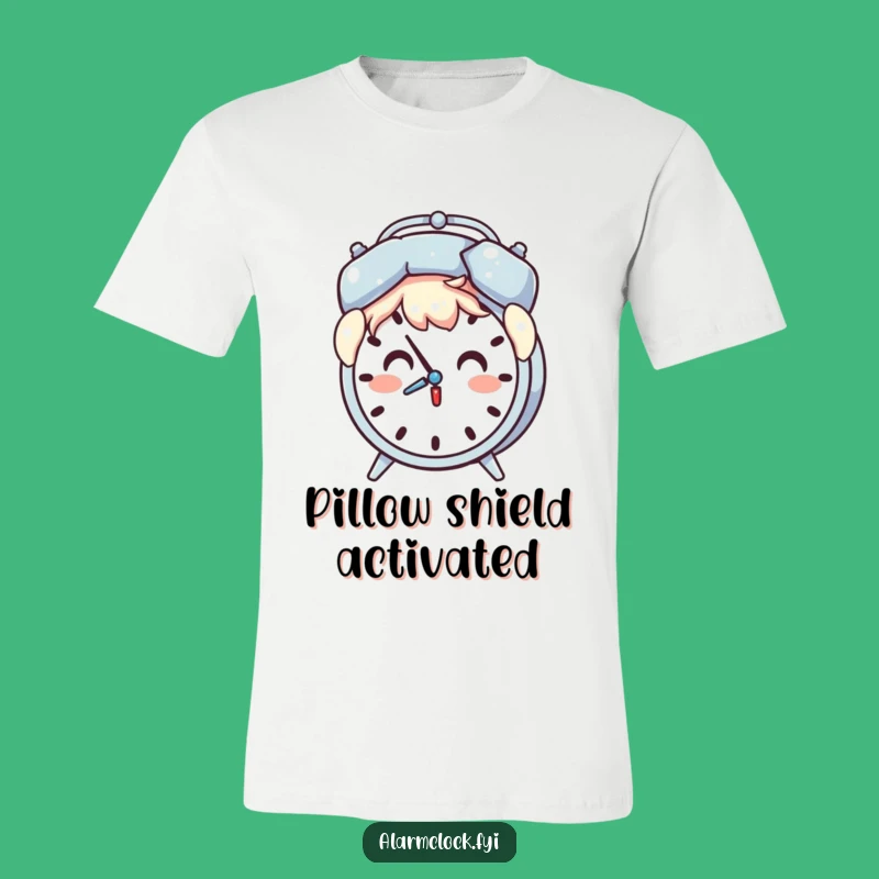 Funny Pillow Shield Alarm Clock T-Shirt: Humorous Defense for a Funny Gift!