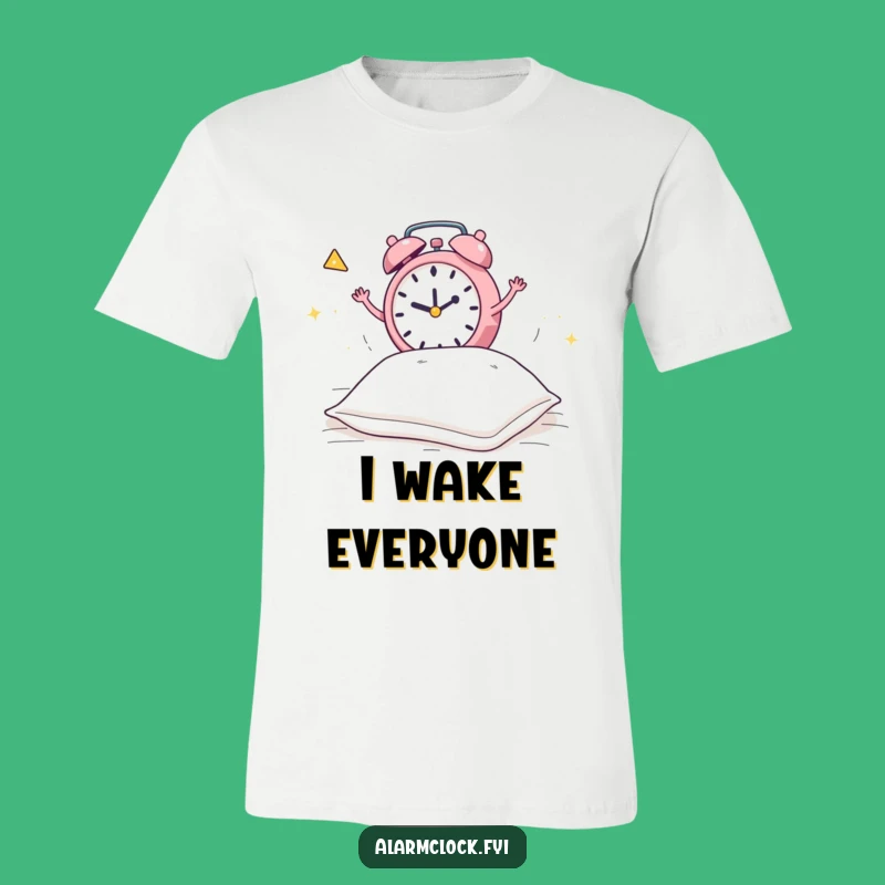 Funny Alarm Clock Pillow Bed Jump T-Shirt: Comedic Chaos & Wearable Humor