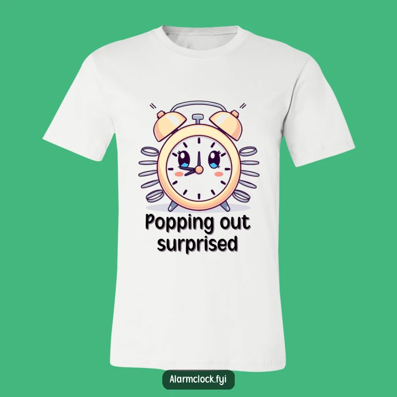 Funny Surprise Alarm Clock Springs T-Shirt - Hilarious 'Jump Scare' Tee Gift