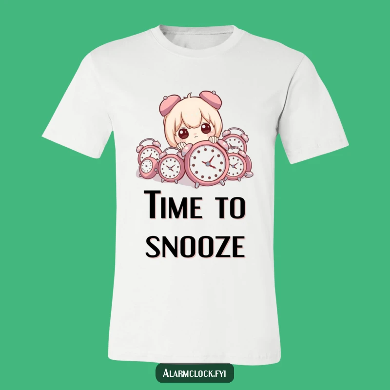 Funny Alarm Clock Pile Peeker Tee - Hilarious Outfit for Time-Challenged People!