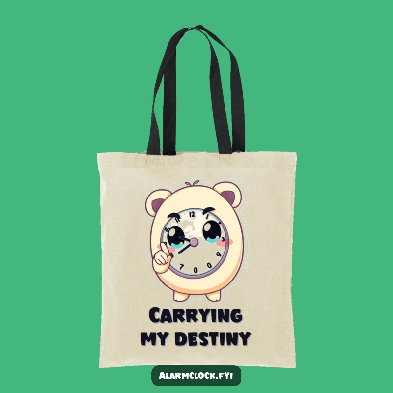 Funny Determined Clock Watcher Tote Bag: Carry Your Time Responsibly!