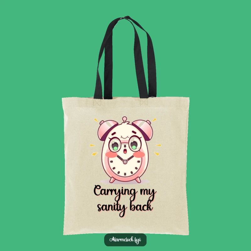 Funny Startled Alarm Tote Bag - Wide-Eyed Character Carry-All Gift