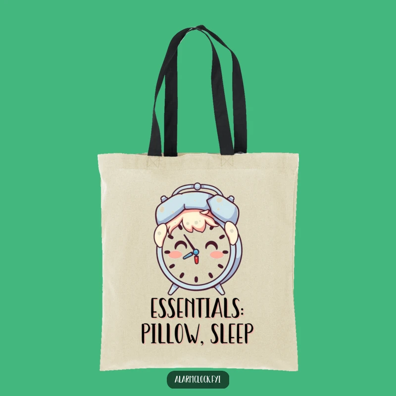 Funny Pillow Shield Alarm Clock Tote Bag: Carry Your Calm, Hilarious Gift!