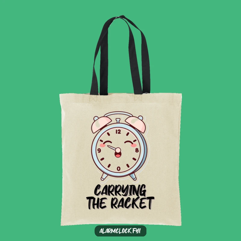Funny Giggling Clock Tote Bag, Dramatic Ear Cover, Everyday Humor Carryall