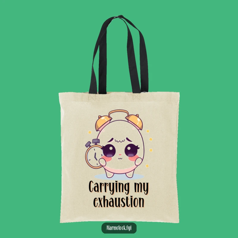 Funny Sleepy Alarm Tote Bag: Startled Character Accessory, Chic Funny Gift