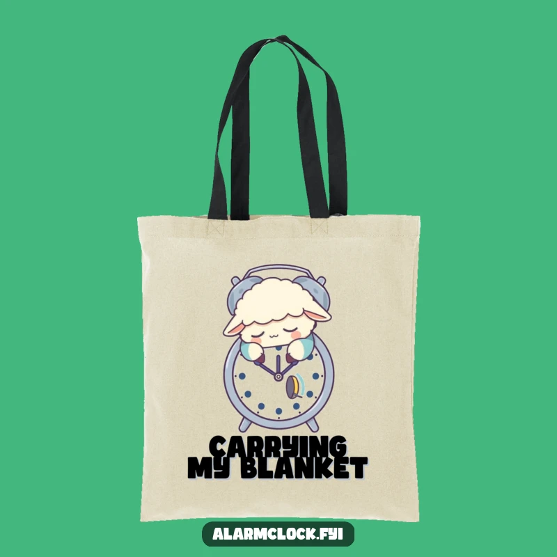 Funny Sleepy Sheep Pajama Alarm Clock Tote Bag: Chic & Hilarious Carry-All