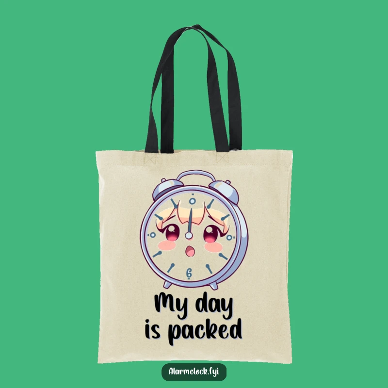 Funny Surprised Clock Character Tote Bag - Chic Hilarious Gift for Errands
