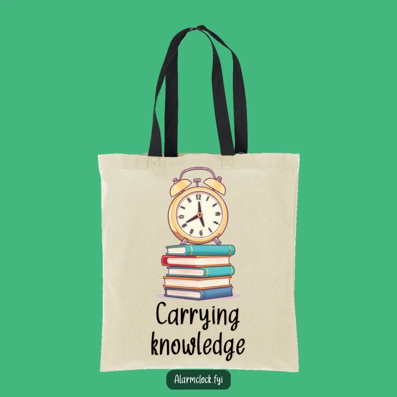 Funny Wobbly Books Alarm Clock Tote Bag: Carry Your Knowledge Gift
